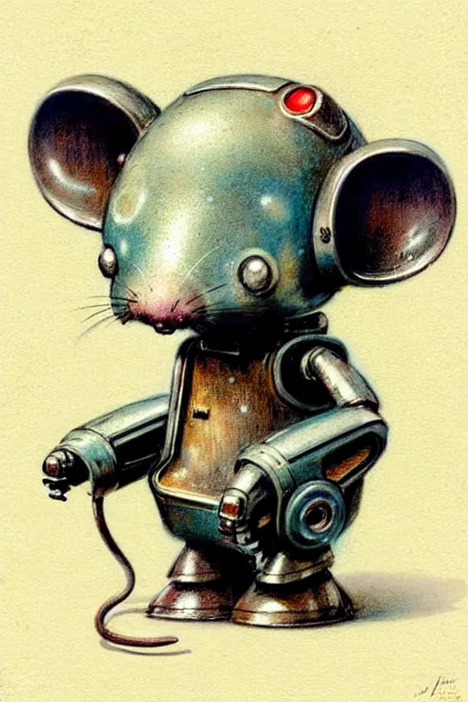 Image similar to ( ( ( ( ( 1 9 5 0 s retro robot mouse. muted colors. ) ) ) ) ) by jean - baptiste monge!!!!!!!!!!!!!!!!!!!!!!!!!!!!!!