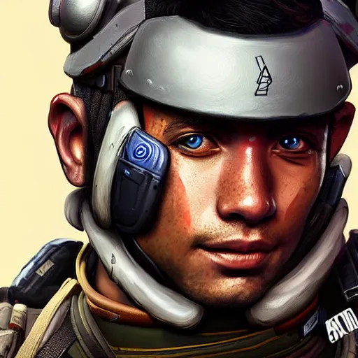 Image similar to soldier from apex legends, hyper realistic, digital art, character design, masterpiece