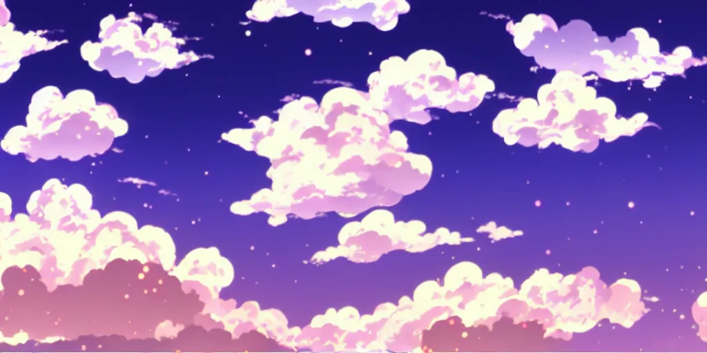 Image similar to A background for an anime-themed social media profile sky bright clouds bloom effect from Skyrim blender studio ghibli clouds