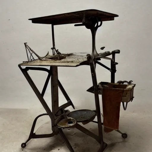 Prompt: ( ( ( ( ( 1 9 5 0 s retro future iron worktable ) ) ) ) ) by jean - baptiste monge,!!!!!!!!!!!!!!!!!!!!!!!!!