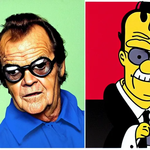 Image similar to jack nicholson, as a simpsons character