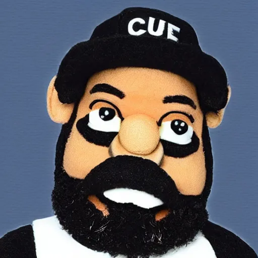 Image similar to ice cube as a muppet,