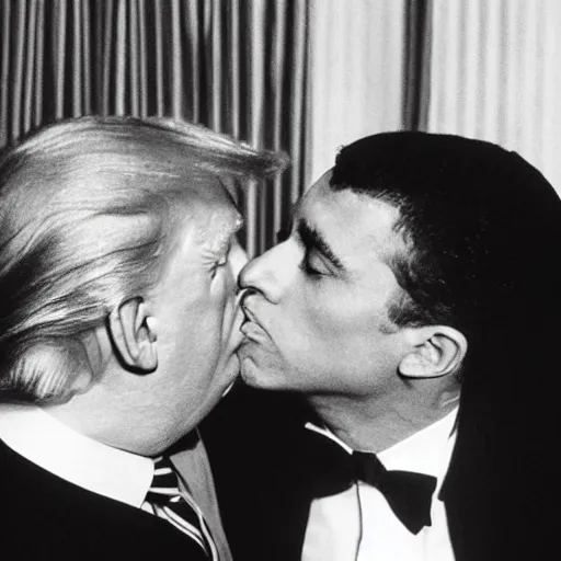 Image similar to joe biden kissing donald trump, photograph