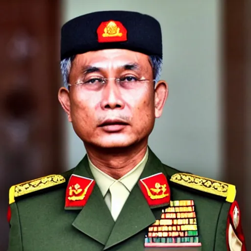 Prompt: min aung hlaing, myanmar commander in chief of the military, min aung hlaing, photograph