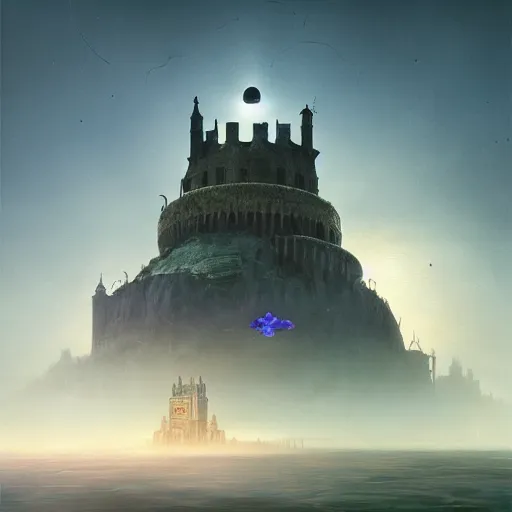 Image similar to gorgeous witch in the tower, matte painting, detailed, elden ring, oil on canvas, by beeple