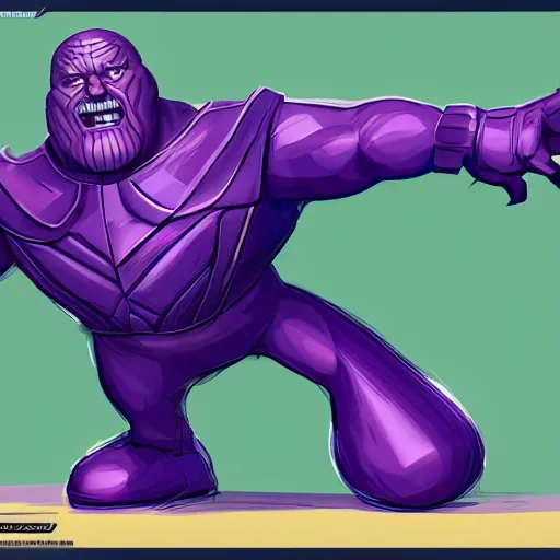 Image similar to Thanos as a new character in Mario Kart Tour, artstation,concept art, hyperdetalied,