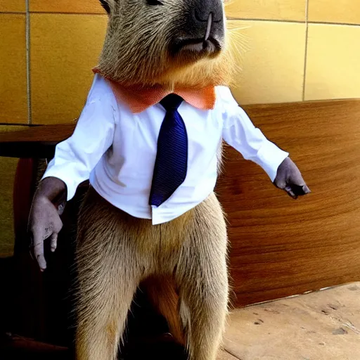 Image similar to Capybara as business man wearing a suit