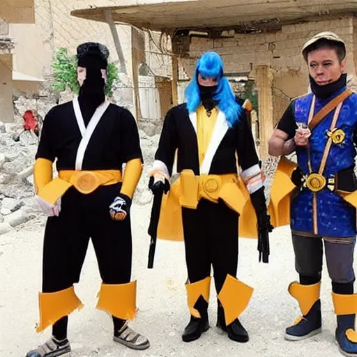 Prompt: Genshin impact cosplayers in Syria