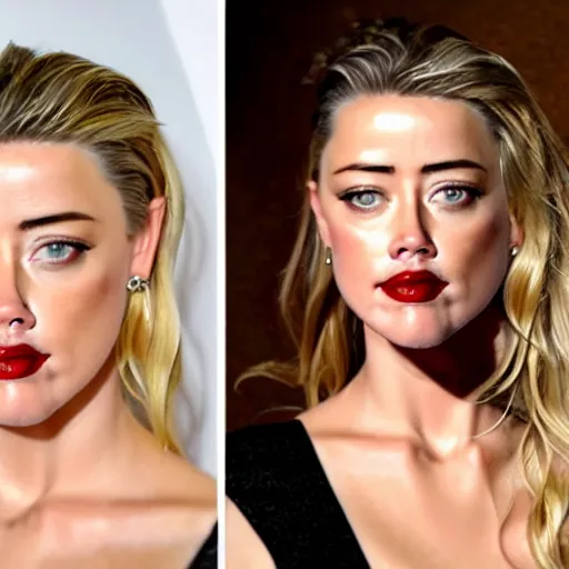 Image similar to gourd shaped like the face of amber heard hybrid intercross mix as a gourd