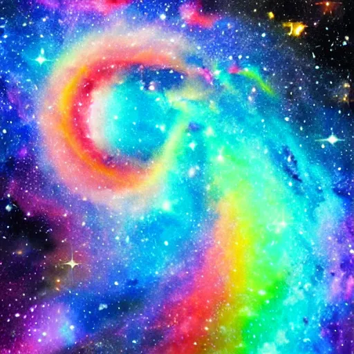 Prompt: rainbow galaxy