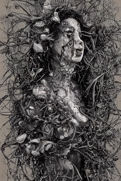 Image similar to Plague goddess painting by Dan Hillier, trending on artstation, artstationHD, artstationHQ, 4k, 8k