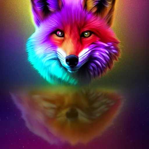 Prompt: digital ultimate fox, retrowave palette, digital world, highly detailed, electric breeze, anatomically correct vulpine, synth feel, fluffy face, ear floof, flowing fur, super realism, accurate animal imagery, 4 k digital art