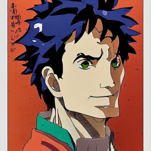 Image similar to portrait of [ romano prodi ] painted in miyazaki color style drawn by katsuhiro otomo and takato yamamoto, high detail, intricate linework, sharp, still shot from gurren lagann, mecha design, manga and anime