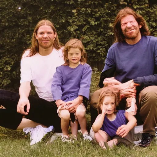 Prompt: aphex twin family photo