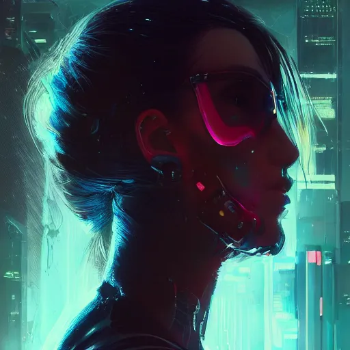 Image similar to detailed side profile portrait Neon Girl, cyberpunk futuristic neon, reflective puffy coat, by Ismail inceoglu dragan bibin hans thoma greg rutkowski Alexandros Pyromallis Nekro Rene Maritte Illustrated, Perfect face, fine details, realistic shaded, fine-face, pretty face, 8k, UHD, ray tracing