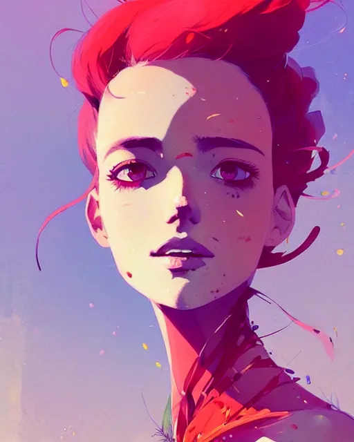 Image similar to a ultradetailed beautiful panting of a stylish woman in a flower dress, by conrad roset, greg rutkowski and makoto shinkai, trending on artstation