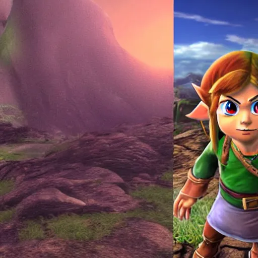 Image similar to real images from Hyrule from The Legend of Zelda, hyperrealistic photorealistic humans