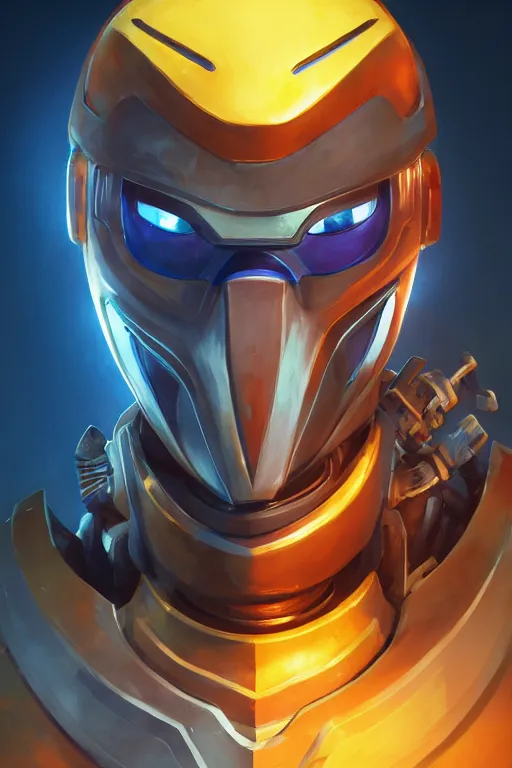 Image similar to epic mask helmet robot ninja portrait stylized as fornite style game design fanart by concept artist gervasio canda, behance hd by jesper ejsing, by rhads, makoto shinkai and lois van baarle, ilya kuvshinov, rossdraws global illumination radiating a glowing aura global illumination ray tracing hdr render in unreal engine 5