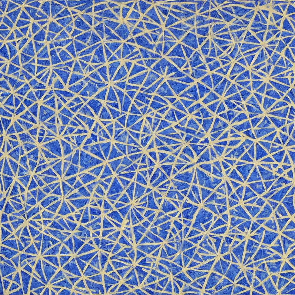 Image similar to a impasto oil painting of beautiful, symmetric indian pattern, blue! and white colors, ultra high details, symmetry, large geometric shapes