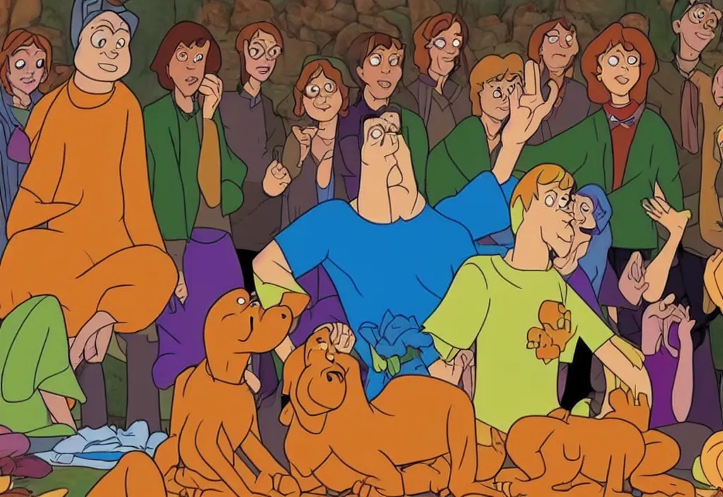 Image similar to scooby doo reaching enlightenment