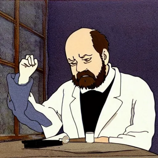 Prompt: louis pasteur in a studio ghibli movie