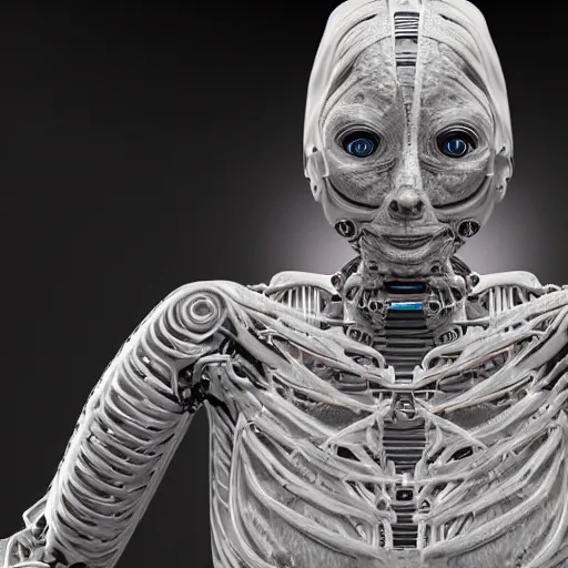 Image similar to robotic mummy, hyper realistic, highly detailed, cinematic lighting, octane render