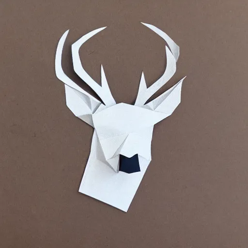 Prompt: a picture of a deer from triangles made of paper