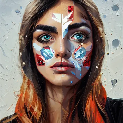 Prompt: rare beautiful girl face by sandra chevrier, artstation, hd