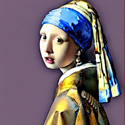 Prompt: boy with a pearl earring by vermeer