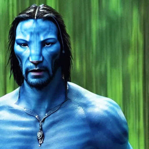 Image similar to Keanu Reeves As Avatar 4K quality super realistic