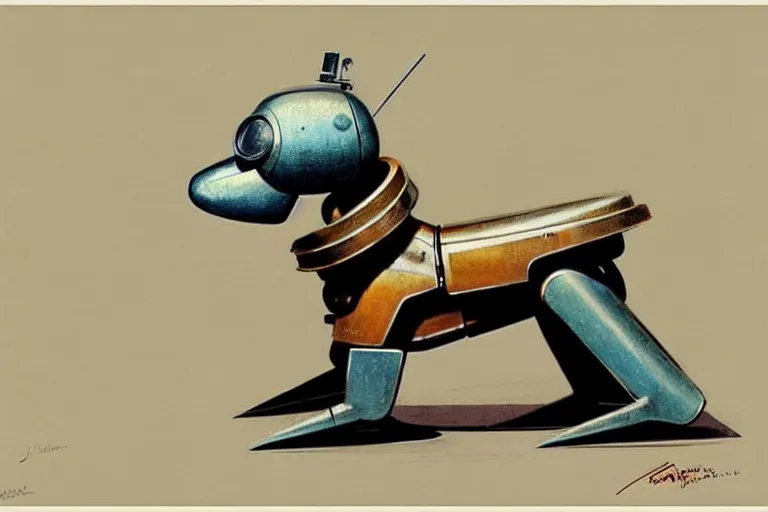 Image similar to ( ( ( ( ( 1 9 5 0 s retro future robot android dog. muted colors. ) ) ) ) ) by jean - baptiste monge!!!!!!!!!!!!!!!!!!!!!!!!!!!!!!