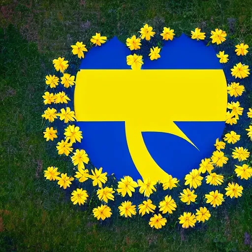 Prompt: ukraine flag in the shape of flower