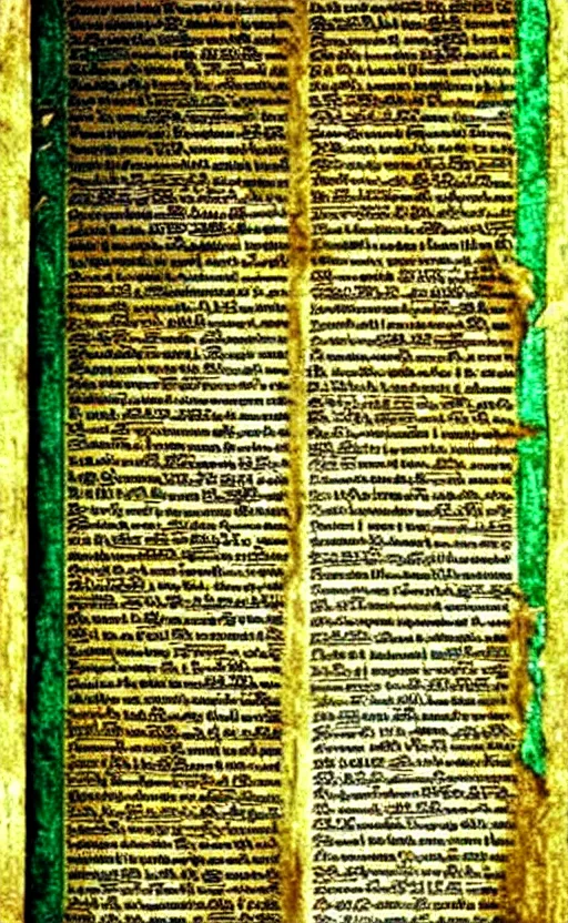 Image similar to emerald tablet, ancient egyptian