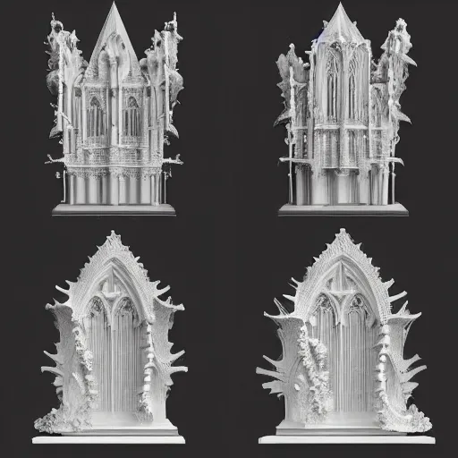 Image similar to beautiful hyperrealistic 3 d render of a delicate ivory sculpture of an ornate detailed cathedral populated by mandelbrot fractals by android jones, micro detail, unreal engine, dramatic lighting, psychedelic, octane renderer, catholicpunk, glowing, white color scheme, photorealistic, physically based rendering, angelic, hyper detailed, colorful, carved soap, trending on cgsociety
