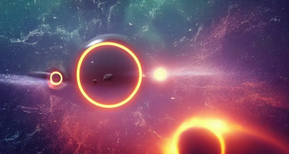 Prompt: Space ships, skyscapes, planets and metal huge golden ring in the middle, orbital rings, infinity, space, universe, 8K, trending on artstation, Rendered in Cinema4D, 8K 3D, CGSociety, ZBrush, volumetric light, lightrays, smoke, cinematic, atmospheric, octane render, Art on Instagram, matte background, digital illustration, insanely detailed and intricate, hypermaximalist, elegant, ornate, luxury, elite, by James Jean, by Brian Froud, hyper realistic, super detailed, Flickr, filmic, CryEngine, by James Gurney,