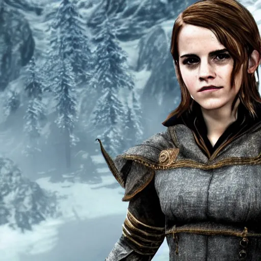 Prompt: Emma Watson in Skyrim