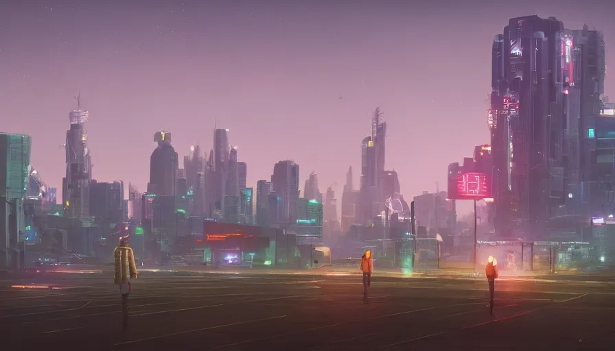 Image similar to the city of future. by simon stålenhag, rendered by TVC15, by Makoto Shinkai, syd meade, concept, rabbit in a hat, real engine, WLOP, trending on blink-182, 4K UHD image, octane render,