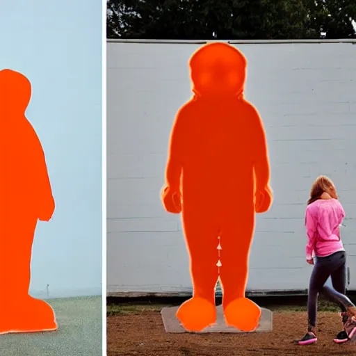 Prompt: giant orange human shape