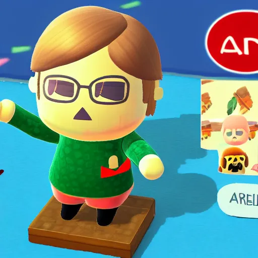 Prompt: angela merkel as a animal crossing character