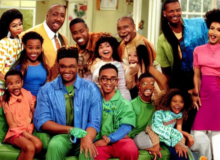Image similar to the episode of family matters where everyone gets covered with nickelodeon slime hd