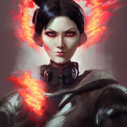 Image similar to portrait of juri han from street fighter game, colourised, face portrait, epic, tragic, military art, fantasy, dieselpunk, hd shot, digital portrait, beautiful, artstation, comic style, by artgerm, guy denning, jakub rozalski, magali villeneuve and charlie bowater