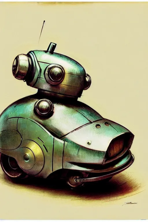 Image similar to ( ( ( ( ( 1 9 5 0 s retro future android robot fat robot mouse wagon. muted colors., ) ) ) ) ) by jean - baptiste monge,!!!!!!!!!!!!!!!!!!!!!!!!!