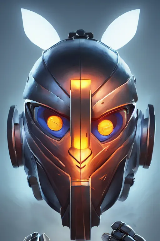 Image similar to epic mask helmet robot ninja portrait stylized as fornite style game design fanart by concept artist gervasio canda, behance hd by jesper ejsing, by rhads, makoto shinkai and lois van baarle, ilya kuvshinov, rossdraws global illumination radiating a glowing aura global illumination ray tracing hdr render in unreal engine 5