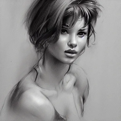 Image similar to charcoal sketch by art frahm and vladimir volegov