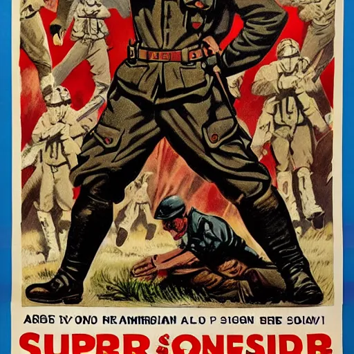 Image similar to supersoldiers wwi american propaganda poster by james gurney