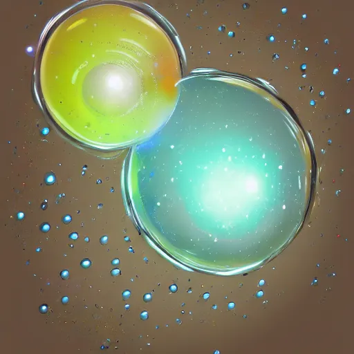 Prompt: explosive bubbles, concept art by chris bennett