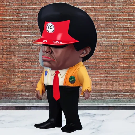 Image similar to marcus garvey cosplay donald trump vinyl action figure, plastic, toy, butcher billy style