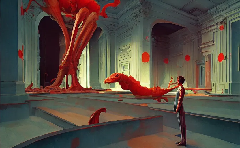 Prompt: inside a time machine portal to the battlefield, very coherent, painted by Edward Hopper, Wayne Barlowe, painted by James Gilleard, airbrush, art by JamesJean