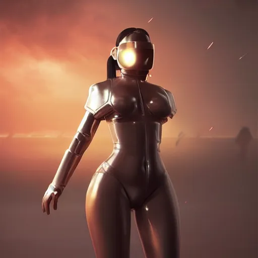 Prompt: kodak portra. by wlop, ilya kuvshinov, krenz cushart, greg rutkowski, trending on pixiv. zbrush sculpt, octane, maya, houdini, vfx. cute kim kardashian wearing futuristic solar punk bikini armor. digital painting. cinematic dramatic atmosphere, sharp focus, volumetric lighting.