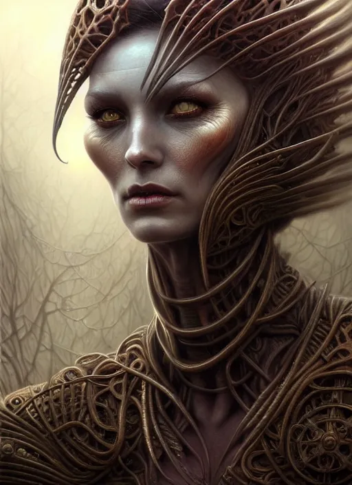 Image similar to closeup portrait shot of a demon woman in a scenic dystopian environment, intricate, elegant, highly detailed, centered, digital painting, artstation, concept art, smooth, sharp focus, illustration, artgerm, tomasz alen kopera, peter mohrbacher, donato giancola, joseph christian leyendecker, wlop, boris vallejo